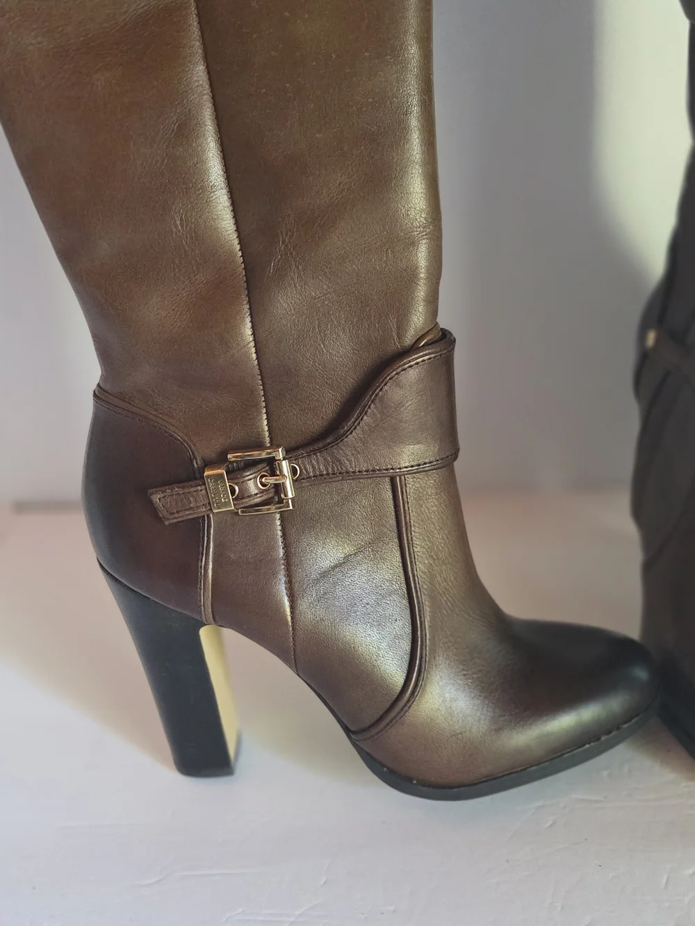 Vince Camuto Tall Brown Leather Over-the-Knee Boots